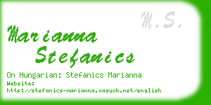 marianna stefanics business card